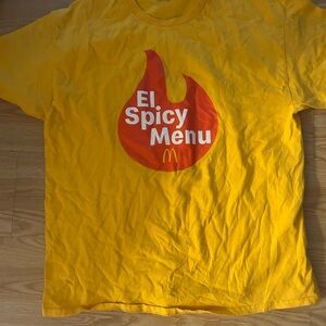 Authentic McDonald’s El Spicy Menu Yellow Shirt Crew Tshirt extraLarge